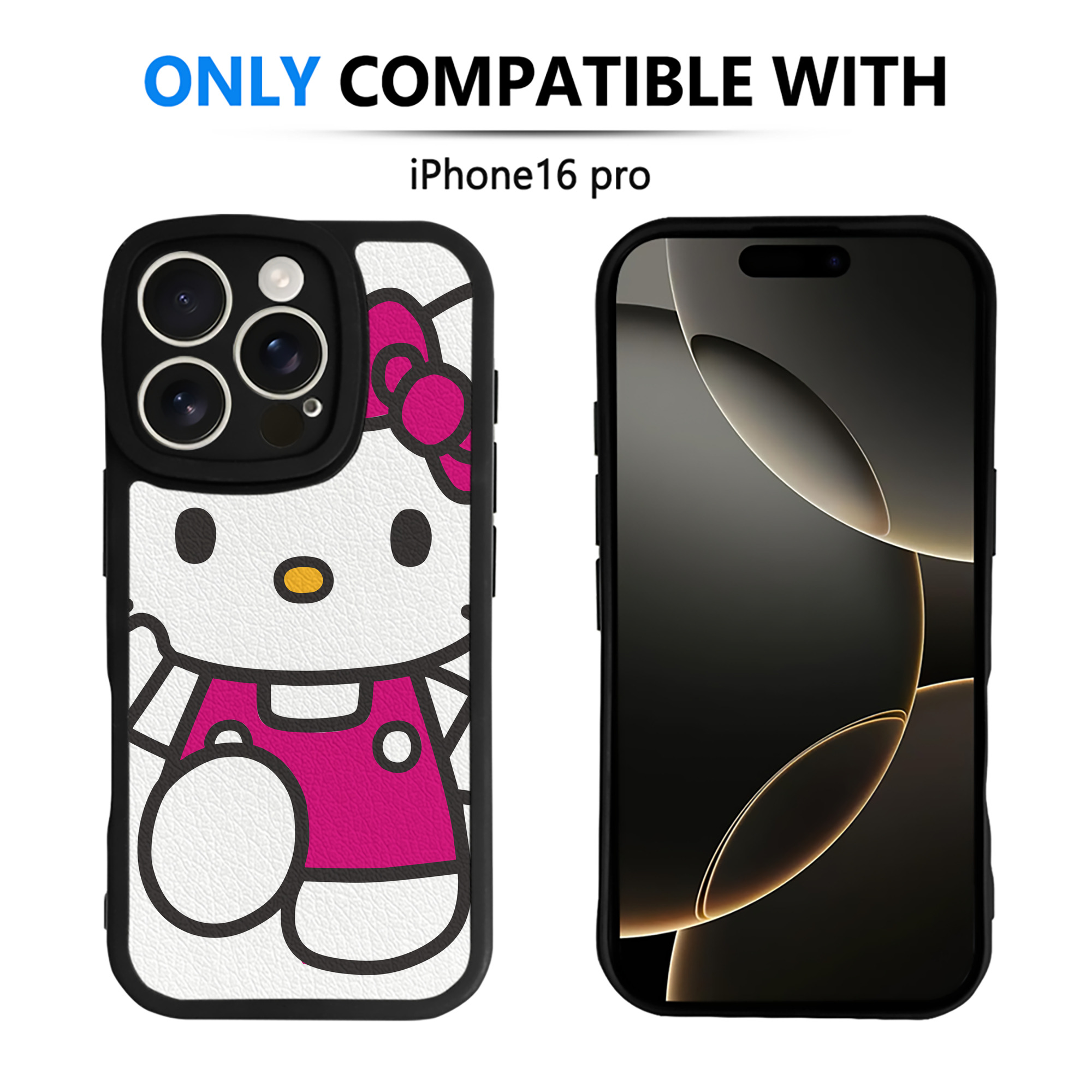 （画像用） Hello Kitty ハローキティ 【iPhone 16シリーズ対応】シリコンスマホケース（レザー調） 材質：シリコン